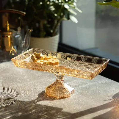 Ваза для фруктов стеклянная 27,5*13,5*10,5 см прямоугольная, cristal