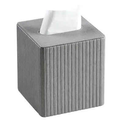 Салфетница из экокожи 13х13х14,7 см, серый Салфетница из экокожи 13х13х14,7 см, серый