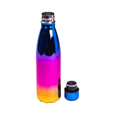 Термопляшка 500 мл з колбою з нержавіючої сталі, синій металік