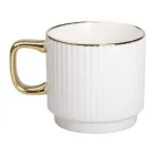 Чашка фарфоровая 300 мл рельефная, белый