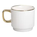 Чашка фарфоровая 300 мл рельефная, белый