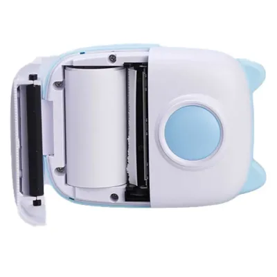 Детский мини-принтер портативный беспроводной аккумуляторный с термопечатью, голубой