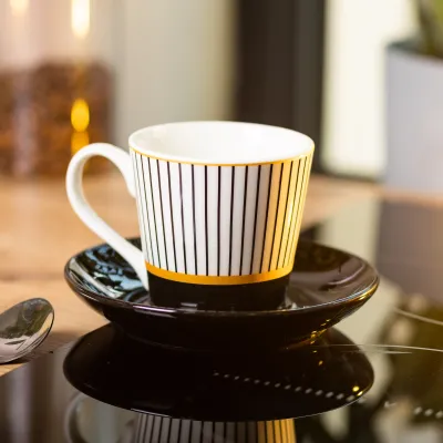 Чашка з блюдцем порцелянова 200 мл, vertical Чашка з блюдцем порцелянова 200 мл, vertical