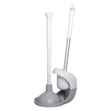 Комплект аксессуаров для туалета с ершиком и вантузом на подставке