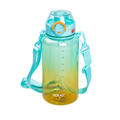 Пляшка для води спортивна 1 л з мундштуком і ремінцем, м'ятний