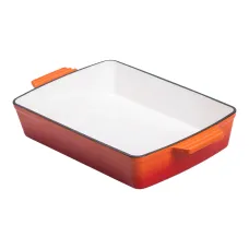 Форма для выпечки чугунная 3 л прямоугольная, оранжевый