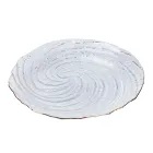 Тарелка десертная стеклянная с золотым ободком, прозрачный