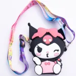 Детская сумочка Kuromi силиконовая на молнии 15*10*3 см, черный