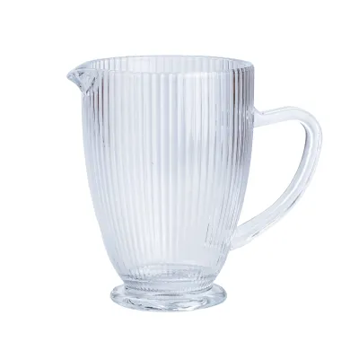 Набор кувшин со стаканами 6 штук из толстого стекла , прозрачный Набор кувшин со стаканами 6 штук из толстого стекла , прозрачный