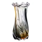 Ваза ручной работы Lilly стеклянная 26 см, желто-серый