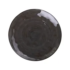 Тарелка обеденная фарфоровая плоская 26 см, коричневый