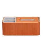 Салфетница-органайзер из эко-кожи для дома и кафе 3 отделения, коричневый Салфетница-органайзер из эко-кожи для дома и кафе 3 отделения, коричневый