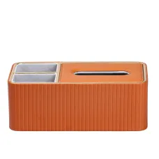 Салфетница-органайзер из эко-кожи для дома и кафе 3 отделения, коричневый