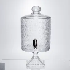 Лимонадница стеклянная на ножке на 4,5 л с краном