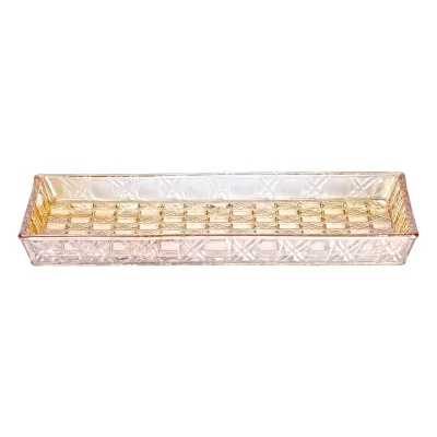 Блюдо для закусок Lirmartur скляне 27,5*13,5*2,5 см, hexagon