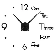 Часы 3-D безкаркасные настенные 10 см, черный