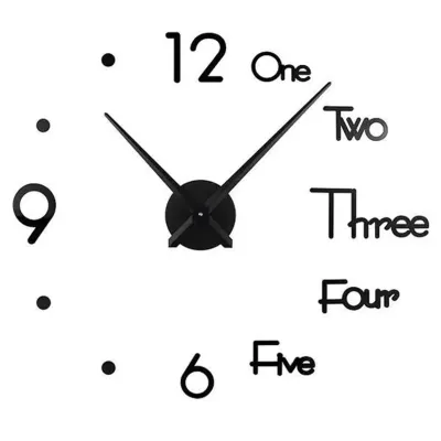 Часы 3-D безкаркасные настенные 10 см, черный