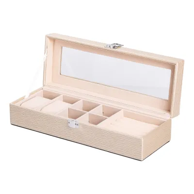 Скринька-органайзер для прикрас із екошкіри на защіпці 31*11*8 см, бежевий