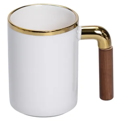 Набор чашек фарфоровых 6 шт по 400 мл на металлической подставке, белый