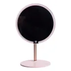 Косметическое зеркало с LED-подсветкой и USB 21 см, розовый