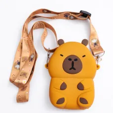 Дитяча сумочка Капібара силіконова на блискавці 13*9*3 см