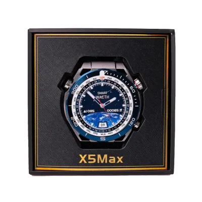 Смарт-часы SmartX X5Max мужские с пульсометром и сменными ремешками, синий Смарт-часы SmartX X5Max мужские с пульсометром и сменными ремешками, синий