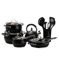 Набір посуду Haus Roland з антипригарним покриттям 12 предметів, чорний