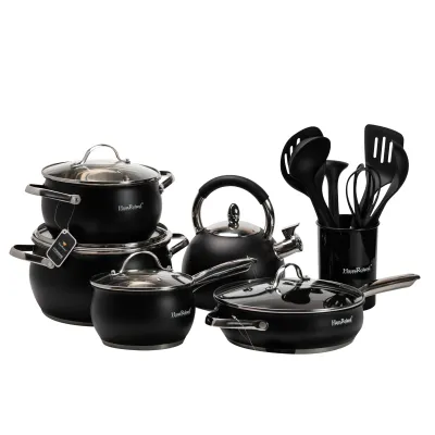 Набір посуду Haus Roland з антипригарним покриттям 12 предметів, чорний