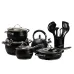 Набір посуду Haus Roland з антипригарним покриттям 12 предметів, чорний