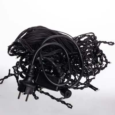 Гірлянда Бахрома вулична 200 LED 12 м від мережі чорна нитка, жовтий Гірлянда Бахрома вулична 200 LED 12 м від мережі чорна нитка, жовтий