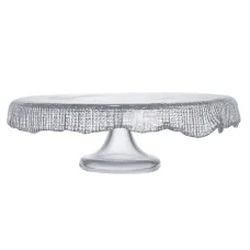 Тортовница на ножке Diamante 34 см из толстого стекла