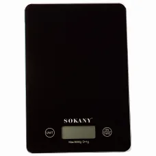 Весы кухонные электронные SOKANY SK-19027 до 5 кг с плоской платформой, черный