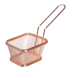 Корзинка сервировочная для фри и снеков 10,5*9*5.5 см с гальваническим покрытием, розовое золото