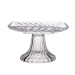 Тортовница стеклянная на ножке 16*16*9 см квадратная