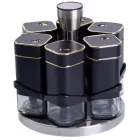 Набор для специй 6 штуки по 120 мл на подставке, черный