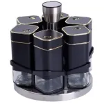 Набор для специй 6 штуки по 120 мл на подставке, черный Набор для специй 6 штуки по 120 мл на подставке, черный