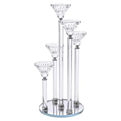 Підсвічник скляний Lotus на 5 свічок з круглою основою 37.5 см