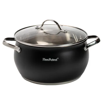 Набір посуду Haus Roland з антипригарним покриттям 12 предметів, чорний Набір посуду Haus Roland з антипригарним покриттям 12 предметів, чорний