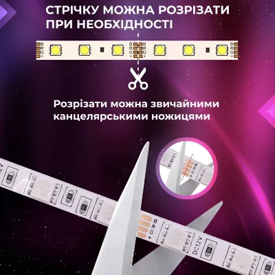 Світлодіодна стрічка TV Light довжиною 5 метрів з пультом, мультиколор