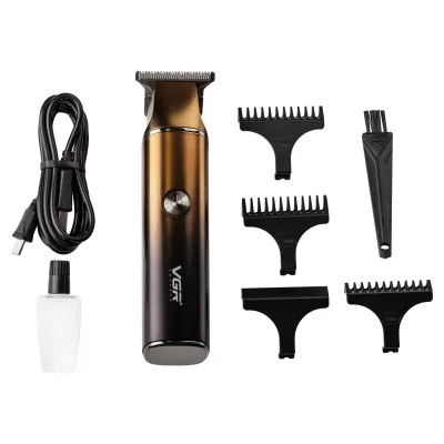 Тример для волосся та бороди VGR V-986 акумуляторний з насадками, золото