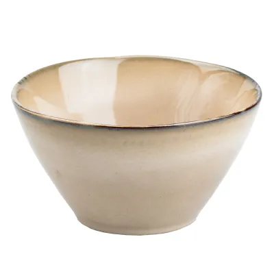 Тарелка фарфоровая глубокая 500 мл в стиле ретро, бежевый