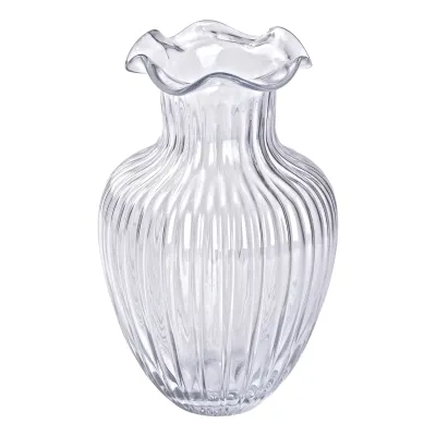 Ваза декоративная Small Wave стеклянная 24.5 см, прозрачный