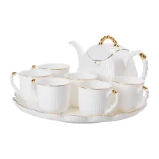 Чайный сервиз Modern фарфоровый на 6 персон, белый