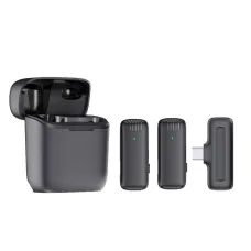 Комплект петличных микрофонов беспроводных J13 2 штуки с кейсом для зарядки