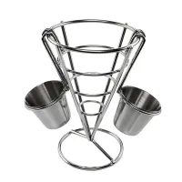 Корзинка конусная для картофеля фри с соусниками 15*15*13.5 см