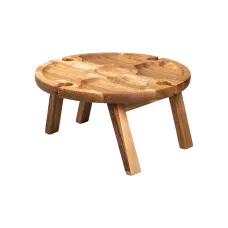 Винный столик-менажница круглый 35х35х18 см, дуб