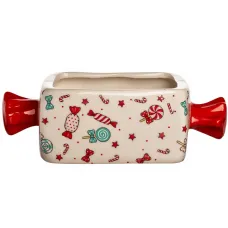 Конфетница фарфоровая Merry Christmas прямоугольная 1 л