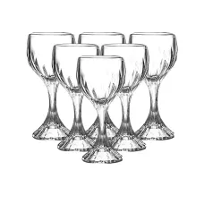 Набор бокалов для вина на массивной ножке 6 штук по 157 мл, прозрачный
