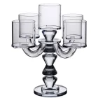 Подсвечник канделябр Flora стеклянный на 5 свечей 24 см