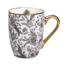 Чашка фарфоровая в винтажном стиле 400 мл, серый